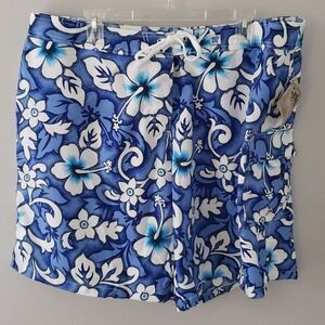 NWT Xelosette board shorts tropical blue plumeria women's sz 20